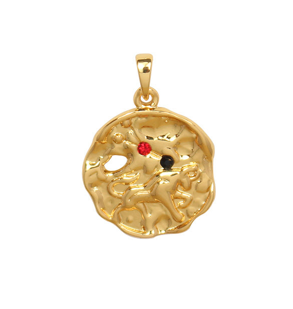 Wholesale Zodiac Gold Coin Pendant Copper Necklaces